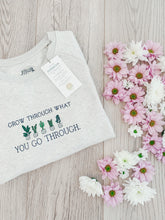 Load image into Gallery viewer, 'Grow Through What You Go Through' Sweatshirt | Champagne Heather Grey - Sunbeam Naturals
