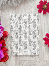 Load image into Gallery viewer, Hamsa Hand Notebook | Designed by Lauren Emmeline | Eco-Friendly 100% Recycled Cover & Pages - Sunbeam Naturals