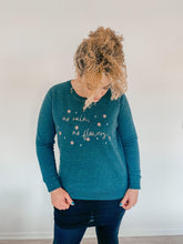 Load image into Gallery viewer, 'No Rain, No Flowers' Sweatshirt | Heather Forest Green - Sunbeam Naturals