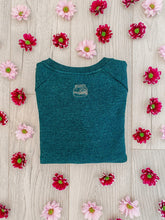Load image into Gallery viewer, 'No Rain, No Flowers' Sweatshirt | Heather Forest Green - Sunbeam Naturals