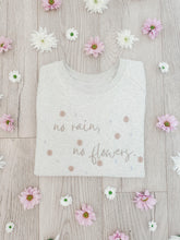 Load image into Gallery viewer, 'No Rain, No Flowers' Sweatshirt | Champagne Heather Grey - Sunbeam Naturals
