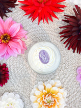 Load image into Gallery viewer, Whipped Body Butter Topped with an Amethyst Crystal | Moonlight Scent - Sunbeam Naturals