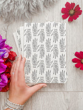 Load image into Gallery viewer, Hamsa Hand Notebook | Designed by Lauren Emmeline | Eco-Friendly 100% Recycled Cover & Pages - Sunbeam Naturals