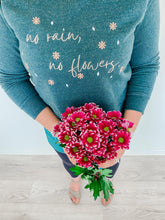 Load image into Gallery viewer, 'No Rain, No Flowers' Sweatshirt | Heather Forest Green - Sunbeam Naturals