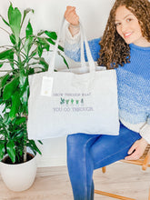 Load image into Gallery viewer, 'Grow Through What You Go Through' Large Bag | Mystic Grey - Sunbeam Naturals