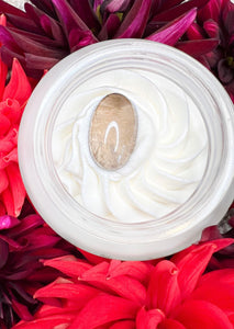 Whipped Body Butter Topped with a Smoky Quartz Crystal |  Hug Scent - Sunbeam Naturals