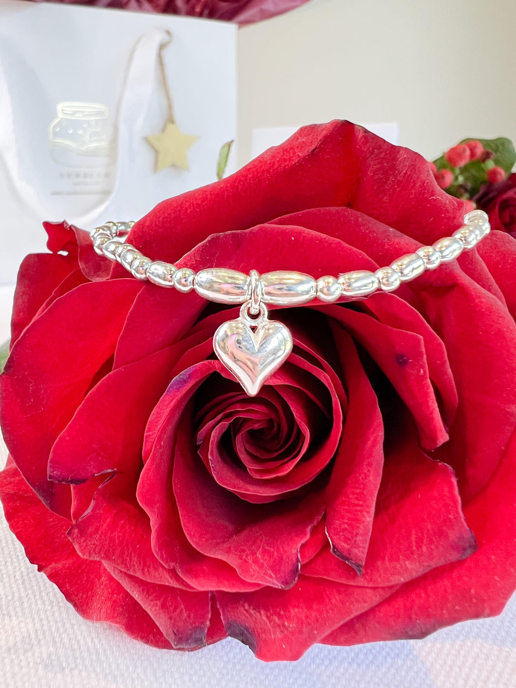 Sterling Silver Heart Stacking Bracelet - Sunbeam Naturals