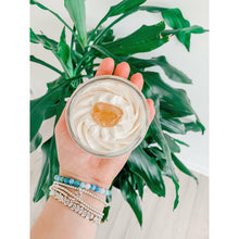 Load image into Gallery viewer, Whipped Body Butter Topped with a Citrine Crystal | Solis Scent Whipped Body Butter ball-farm-botanicals.myshopify.com [variant_title]
